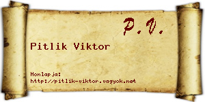 Pitlik Viktor névjegykártya